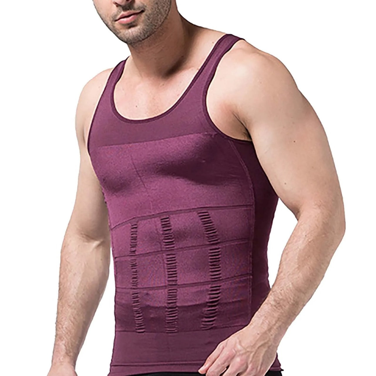 Mens Body Shaper Tights Vest Chest Compression Shirt Slim