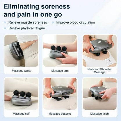 Deep Tissue Massage Gun 6 Heads Massager with 20 Levels 6 Massage Modes for Back Neck Leg Full Body Muscle Pain Relief Massager
