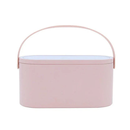 Portable LED Light Storage Box Beauty And Makeup Mirror