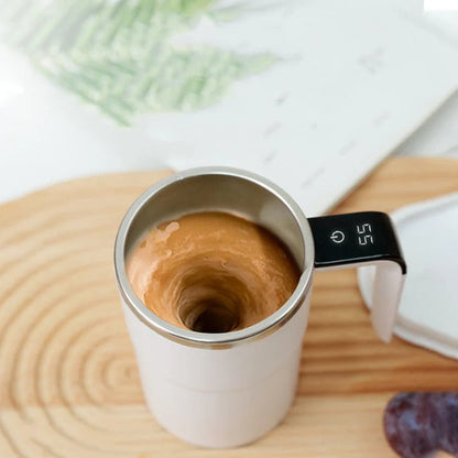 Automatic Magnetic Coffee Mug – USB Charging, Stainless Steel, Waterproof
