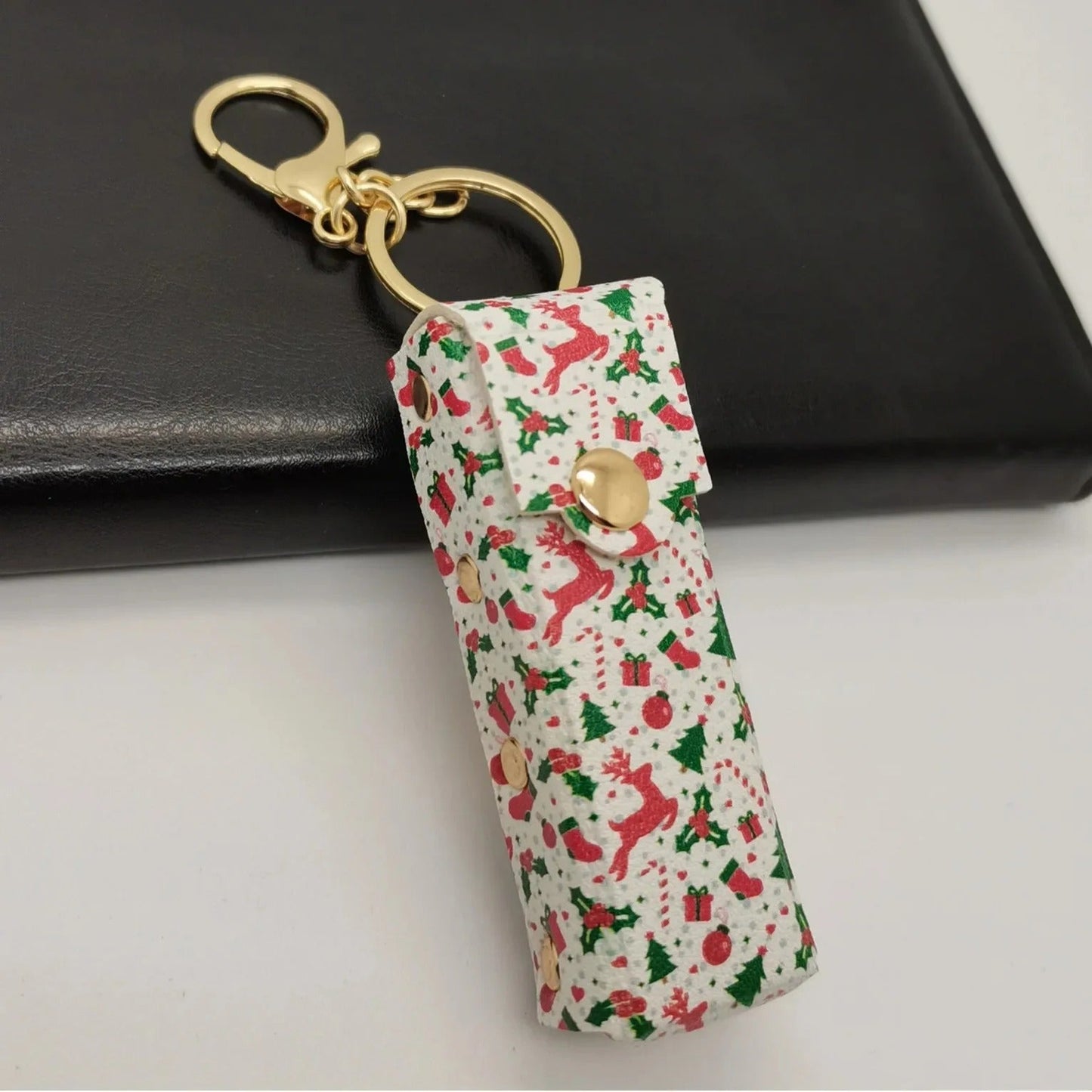 New Mini Printed Leather Lipstick Case