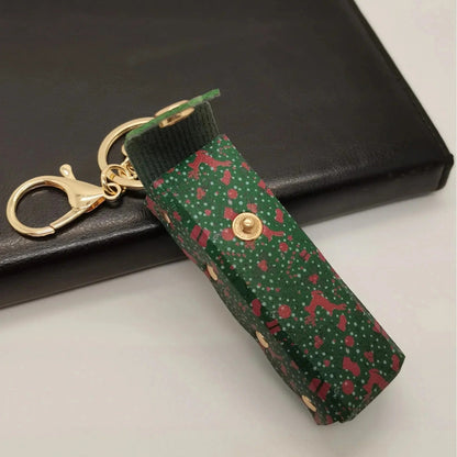 New Mini Printed Leather Lipstick Case